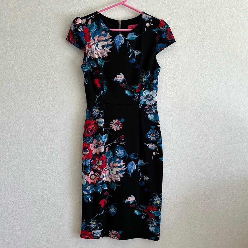 Betsey Johnson Dress, Black Floral, Size 2